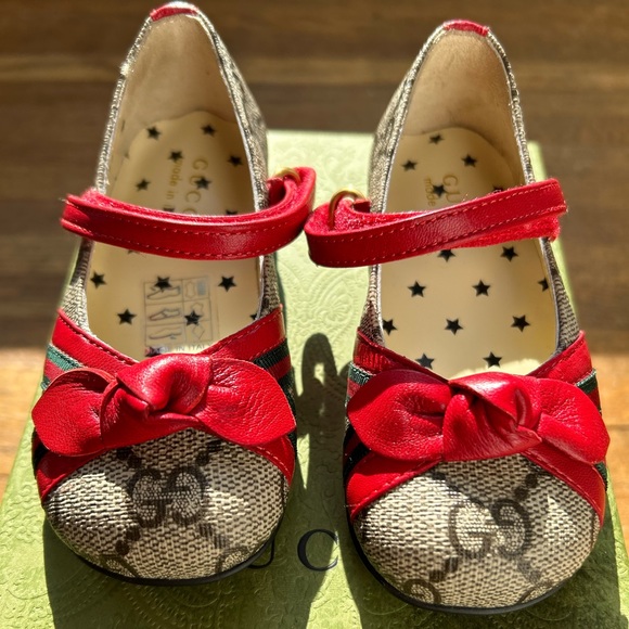 Authentic Gucci Kids Ballet flats with bow - Picture 3 of 4